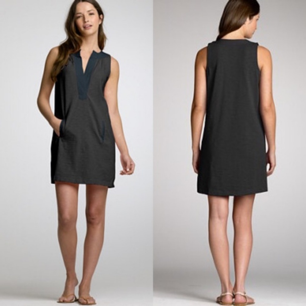 J. Crew Sleeveless Grey Cotton Dress with Pocket I